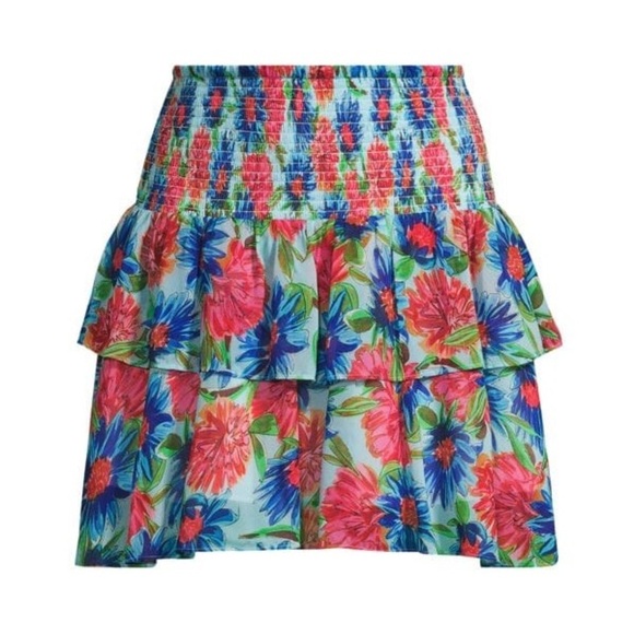 Milly - Wyatt Paint Dahlia Print Miniskirt - Size 6 - Picture 2 of 5